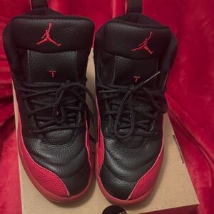 Jordan Kids Black and Red High-Top Sneakers